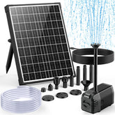 POPOSOAP front view showing solar panel and pump kit, highlights eco operation
