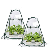 porayhut front view showing full pop-up greenhouse protecting plants