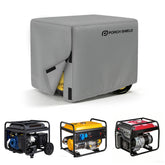Porch Shield front view of gray generator cover protecting unit outdoors