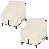 Porch Shield front view beige cover protecting chair — durable waterproof protection