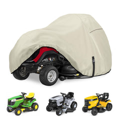 Porch Shield front view on a ride-on tractor showing full coverage and protection