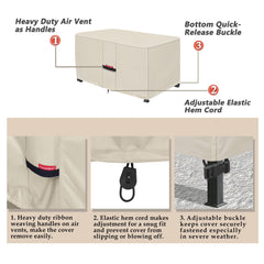 Porch Shield buckle strap close-up securing cover against wind and storms