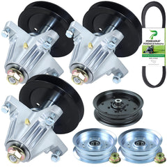 POSEAGLE front view of 3-pack spindle kit showing contents and fitment benefits