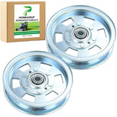 POSEAGLE front view of two idler pulleys showing fit and finish benefit