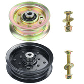 POSFLAG front packaging showing two replacement idler pulleys and hardware benefiting quick identification