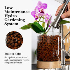Pot & Pebble visible root zone through glass aiding easy health checks