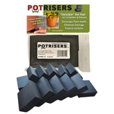 POTRISERS front packaging showing 12-pack and recycled rubber benefit