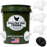 Poultry Pro front assembled feeder showing tidy, weatherproof feed delivery