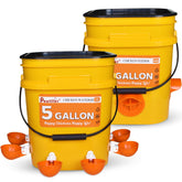 Poutilor complete feeder and waterer set front view showing durable design and space-saving benefit