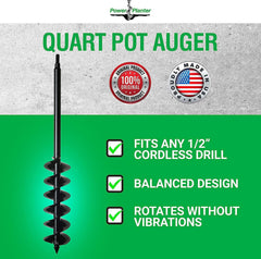 Power Planter close-up of double 10-gauge flighting and cutting edge for efficient soil removal