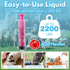 Poxo being administered to a horse demonstrating safe oral dosing on the farm benefit