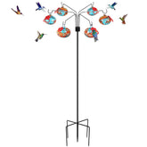 Pozfun phoenix tail blue front view showing colorful feeders and garden benefit