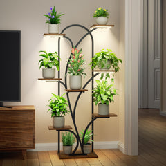 POZILAN front view corner plant stand showing vertical display and space saving benefit