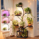 PRAISUN front view of full 8-tier plant stand showing elegant display and space savings