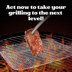 PRC STANDARD close-up of perforated aluminum grid for even heat and non-stick benefit