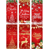 Preboun front view of six festive door covers showing coordinated holiday designs and instant impact