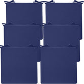 Preboun front view of six navy cushions showing complete matching set and easy refresh