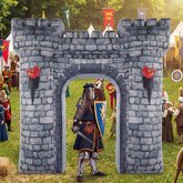 Preboun front view of the inflatable castle arch creates grand party entrance
