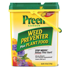 Preen drum front label showing product name and coverage benefit