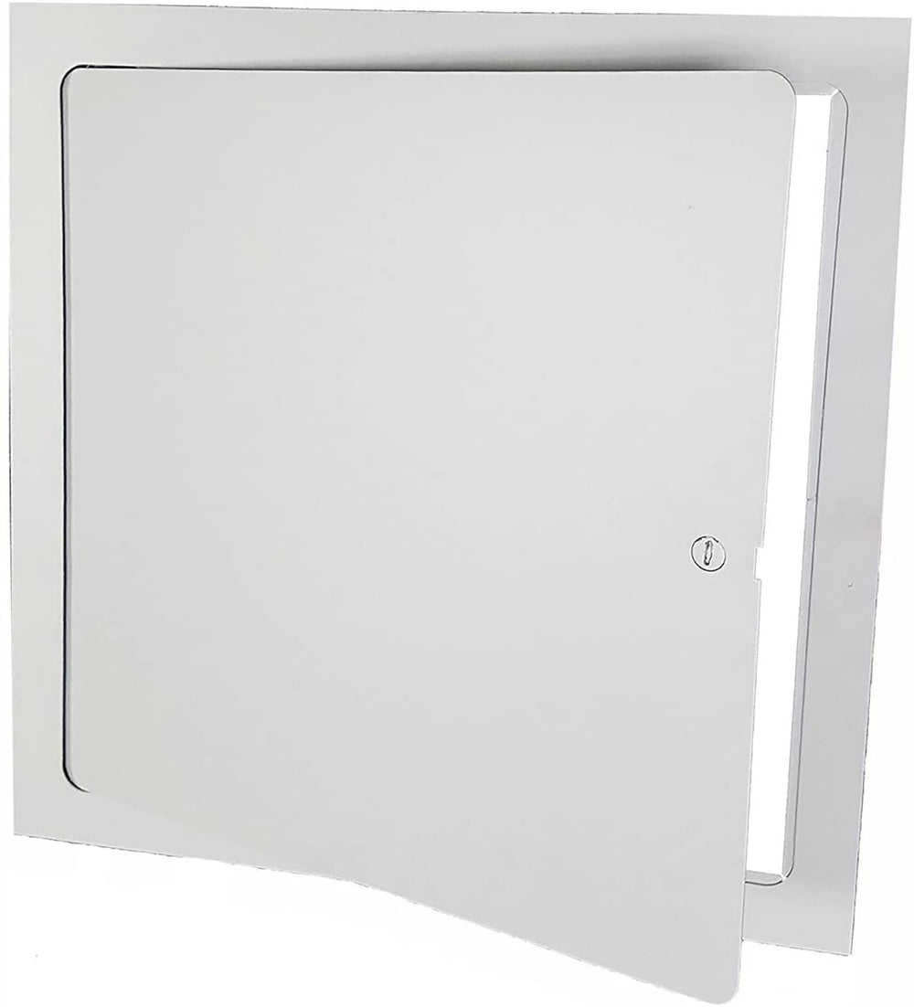 Premier Access Doors front view of 14x14 flush steel panel showing clean paintable finish and discreet profile