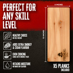 Primal Grilling close-up of cedar grain showing texture and natural flavor benefit