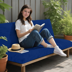 PRIMEPATIO cushion placed on a garden bench showing improved seating comfort