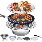 Primst front view of assembled grill showing compact portability and storage benefit