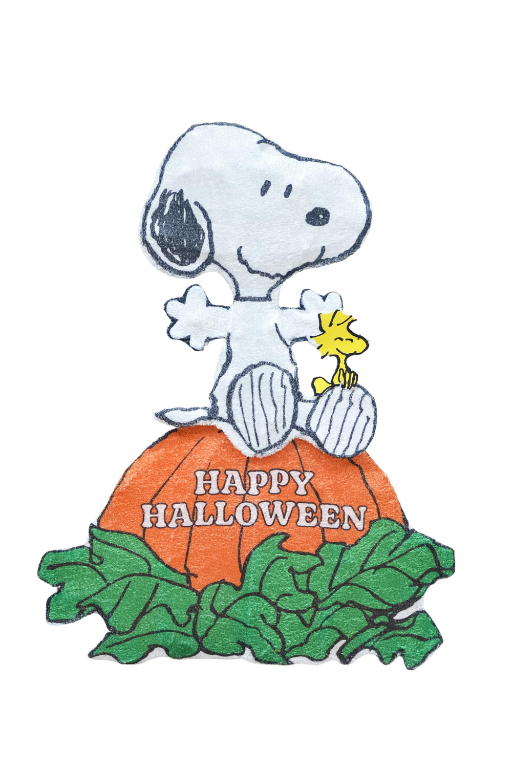 PRODUCTWORKS Peanuts front view showing Snoopy and Woodstock on pumpkin, eye-catching curb appeal