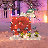 PRODUCTWORKS Snoopy front view showing bright LEDs and festive doghouse, adding curb appeal