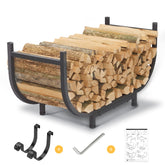 PROWORX front view of curved rack showing tidy log storage and modern look