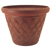 PSW Pot Collection front view of terra cotta basket weave planter showing style and scale