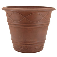 PSW Pot Collection front view of Western Weave planter showing terra cotta finish and curb appeal