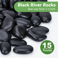 Pulovin close-up of polished black stones showing smooth texture and glossy finish