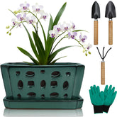 Pumtus front view of rectangular planter highlighting elegant shape and stability