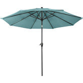 Pure Garden front view of 10ft umbrella showing full shaded area and coverage benefit