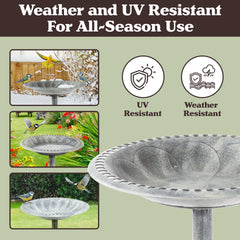 Pure Garden bird bath placed in garden attracting birds and enhancing landscape
