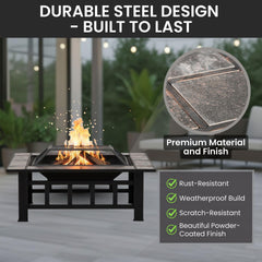 Pure Garden fire bowl and log grate interior showing airflow benefit