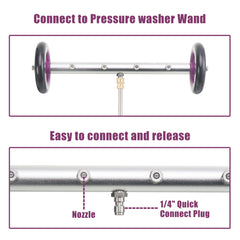 PWACCS close-up of four stainless nozzles showing durable spray performance