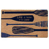 Qabliqo front view of lake welcome mat showing design and curb appeal