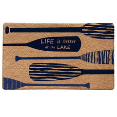 Qabliqo front view of lake welcome mat showing design and curb appeal
