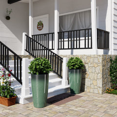QCQHDU planter pair on porch demonstrating weather resistance and style