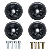 QFISH front view of four deck gauge wheels showing fit and finish benefits