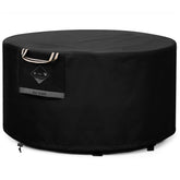 QH.HOME front view of 40 inch round fire pit cover protecting unit