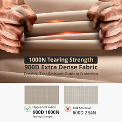 QH.HOME fabric macro of 900D oxford weave showing tear resistance benefit