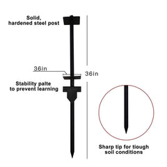 Qikdesign stake in ground during hammer install illustrating quick setup and stability