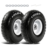 QILINGLORY front view of 10-inch solid wheel showing tread and rim, rugged reliability