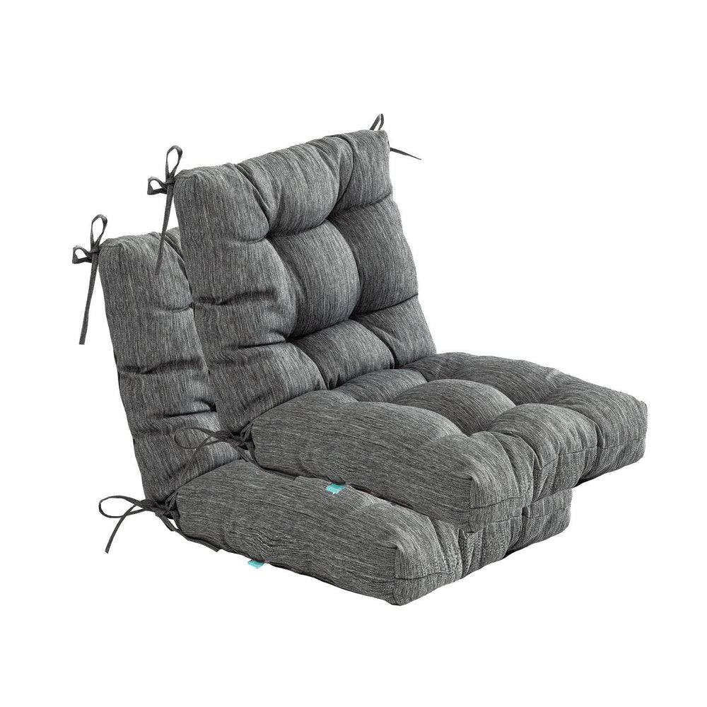 QILLOWAY front view of charcoal grey cushions shows neat profile and style benefit
