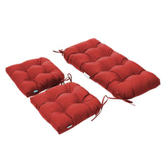 QILLOWAY front view of three-piece set showing loveseat and two seat cushions adding comfort