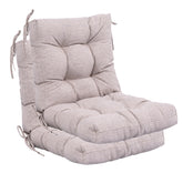 QILLOWAY front view of tan and grey outdoor cushions showing neat finish and renewed seating