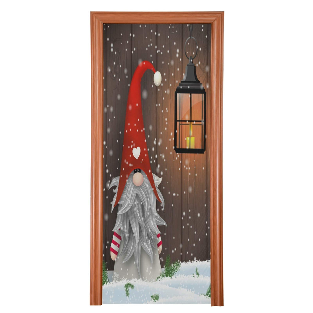 Qilmy front view door cover showing festive Santa design and curb appeal